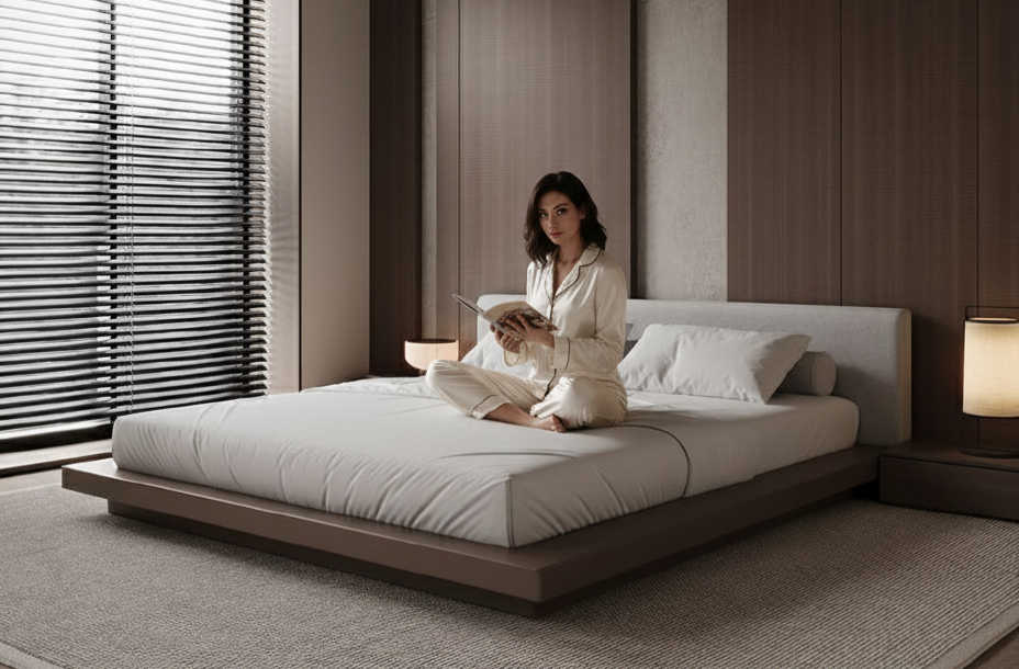 modern interior design with neutral tones and marble surfaces design