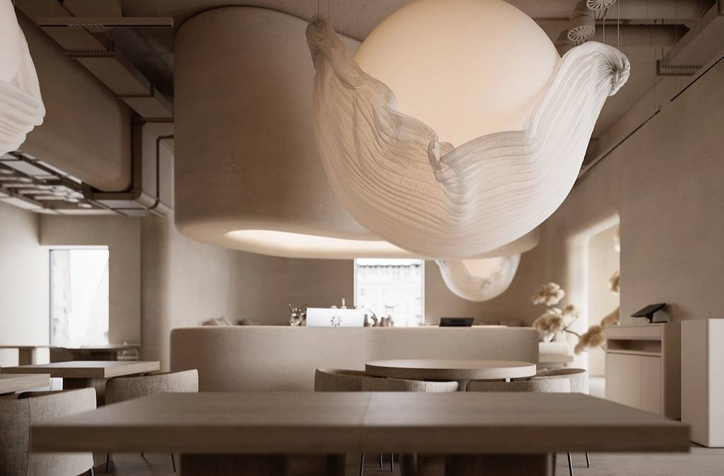 modern commercial design with neutral tones and marble surfaces design