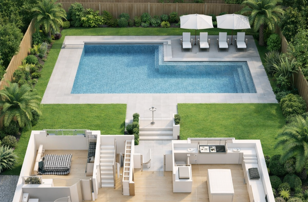 modern home design with neutral tones and marble surfaces design