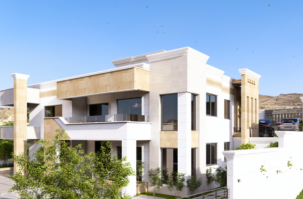 modern home design with neutral tones and marble surfaces design