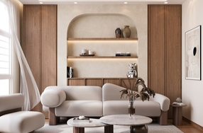 modern kitchen design with neutral tones and marble surfaces design