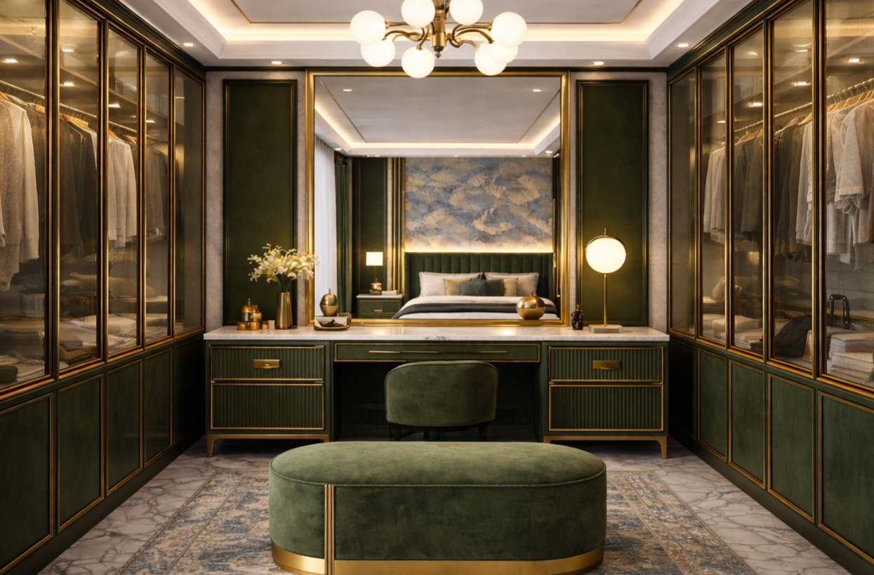 modern home design with neutral tones and marble surfaces design