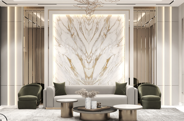 modern interior design with neutral tones and marble surfaces design