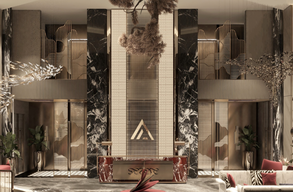modern interior design with neutral tones and marble surfaces design