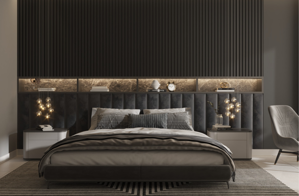 modern interior design with neutral tones and marble surfaces design